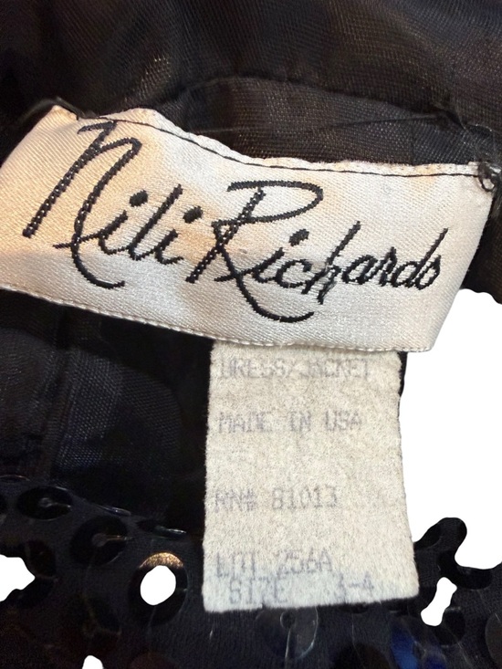 Nili Richards Vintage Women’s Lantern-Sleeve Evening Set black Size 4 - Picture 9 of 14